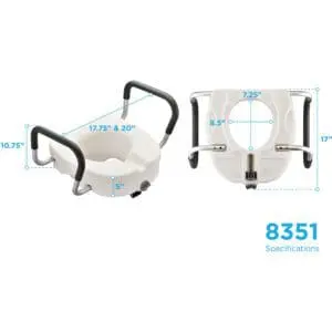 Raised Toilet Seat Arms product spec