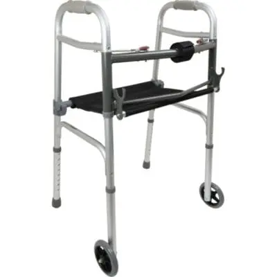2 Button Walker with 5" wheels and Seat