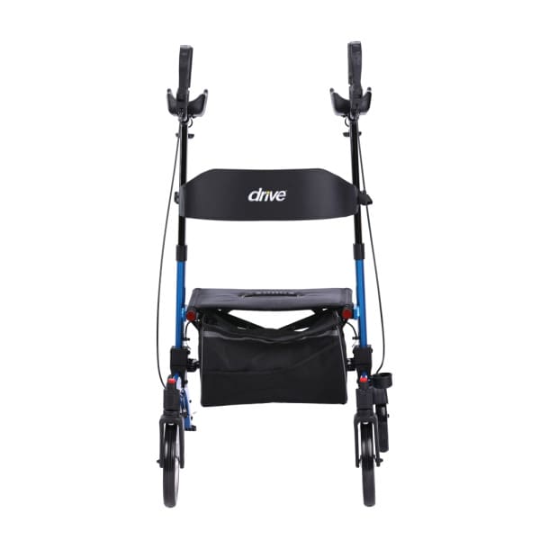Upright Walker, 4 Wheel Rollator, 1EA, Blue