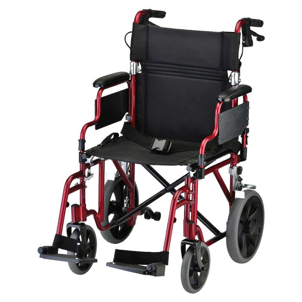 Nova Lightweight Transport Chair with 12" Rear Wheels and Removable Desk Arms