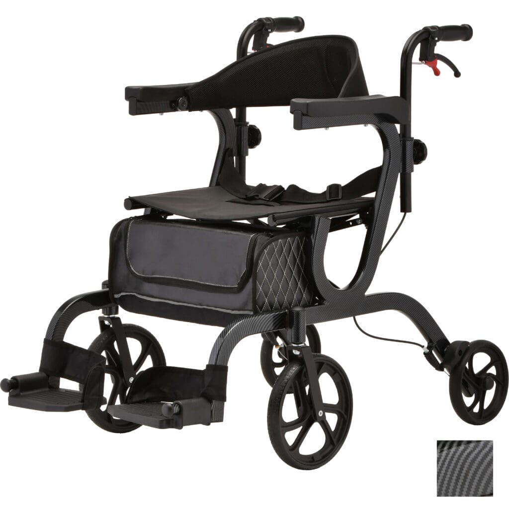 Exclusive Nova Gemini 2 In 1 Rollator Transport Chair - AME